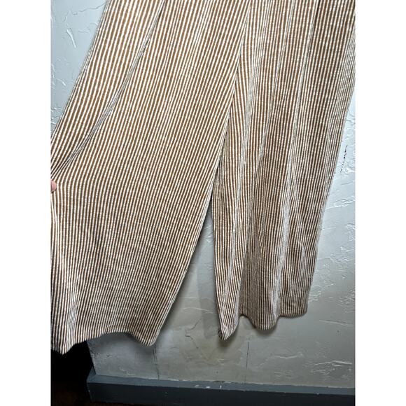All in Favor stripe wide leg wrap jumpsuit women medium minimalist career preppy - Picture 8 of 10